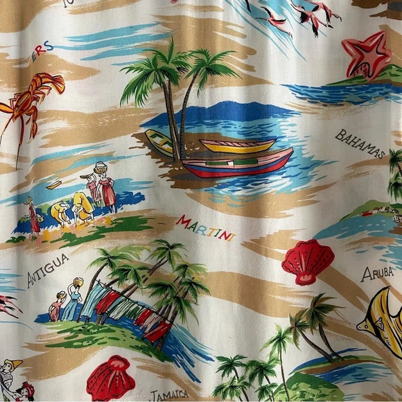 Vtg Solutions Original Hawaiian Islands Shirt Bahamas Barbados Antigua Large - Picture 14 of 15